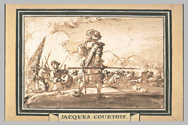 Un tambour major parmi des fantassins