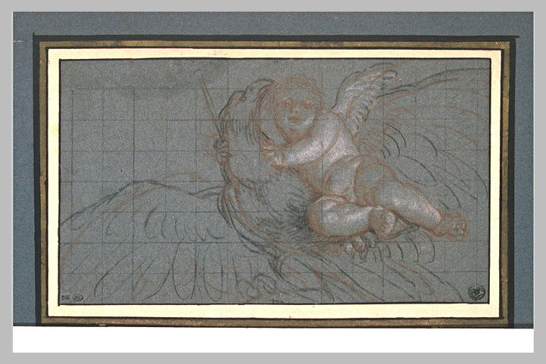 Un amour assis sur l'aigle de Jupiter