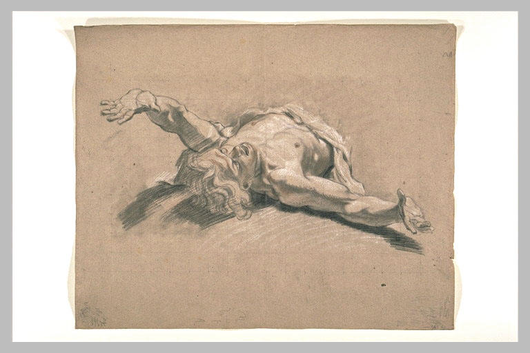 Homme couché sur le dos, ouvrant les bras ; Un soldat (autre titre)