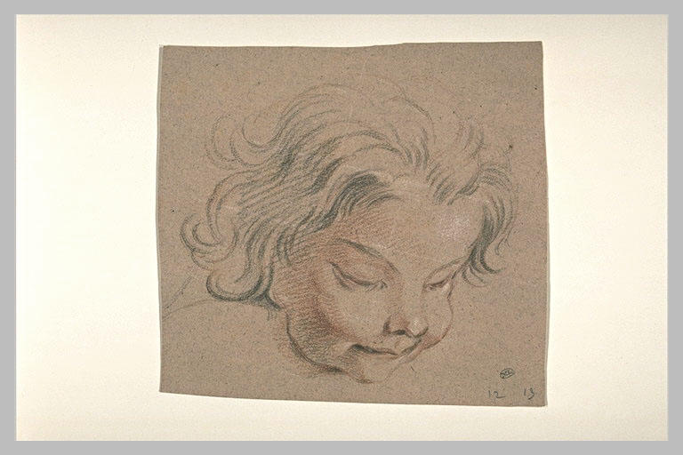 Une tête d'enfant, vue de trois quarts