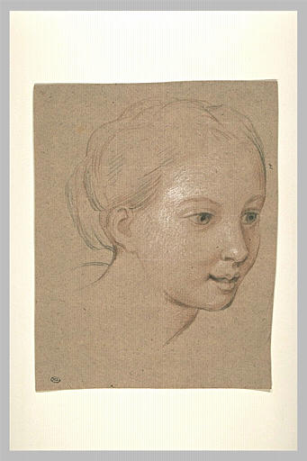 Tête d'enfant, vue presque de trois quarts