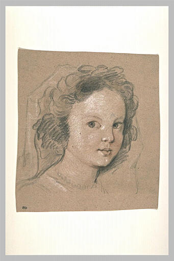 Une tête de jeune fille, vue presque de face