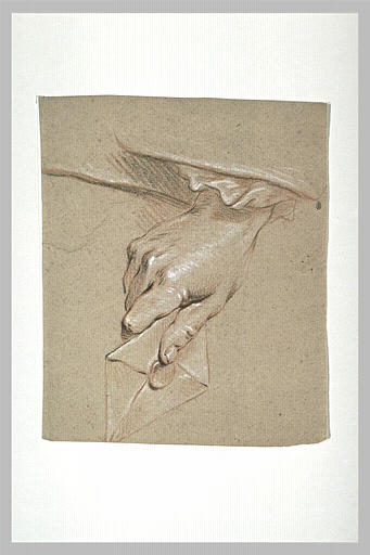 Etude d'une main, tenant une lettre