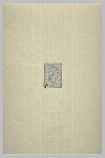 Une tête de profil en médaillon, pour armoiries ou camée