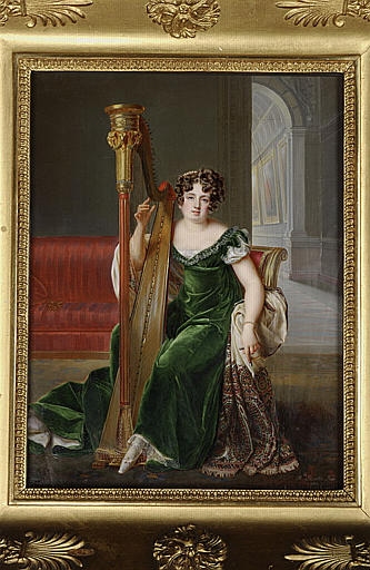 Portrait de Pauline Boyer à la harpe