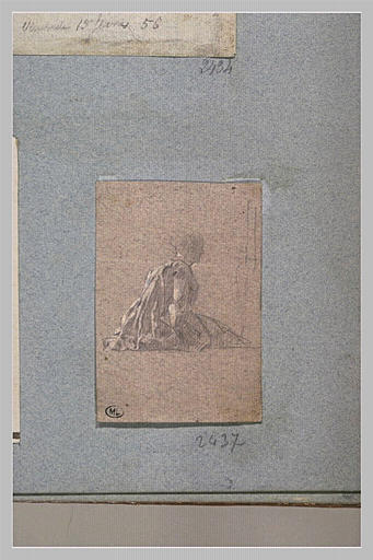 Femme assise par terre d'après Watteau