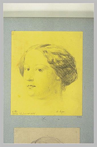 Portrait de femme avec les cheveux en bandeaux