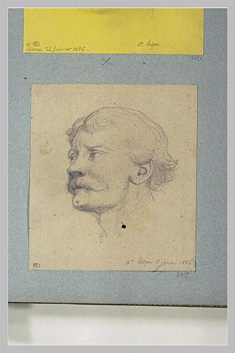 Tête d'homme, vue de trois quarts