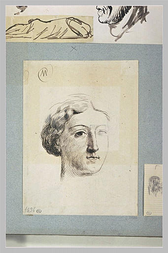 Portrait de femme, vue de trois quarts, inachevée