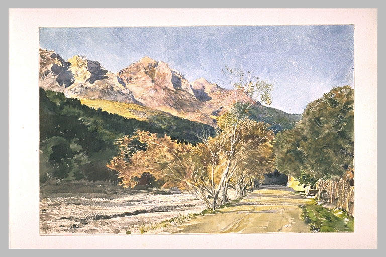 Paysage des environs de Menton avec un torrent