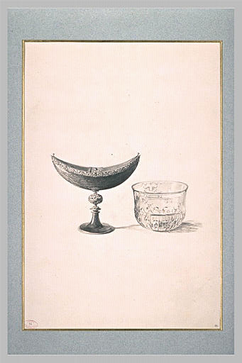 Deux coupes d'onyx et de cristal