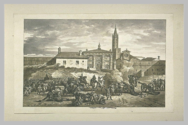 Bonaparte et Augereau font enfoncer à coup de canon une porte de Vérone