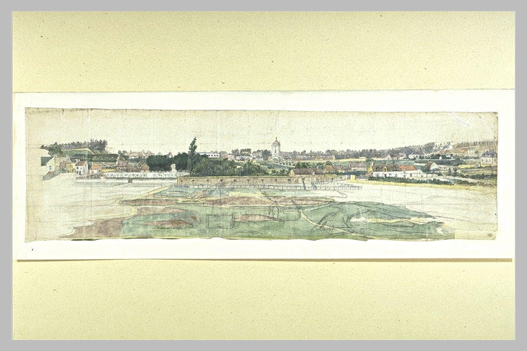 Vue d'une ville abritant de nombreux arbres et jardins