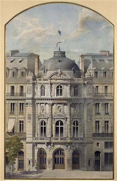 THEATRE DU VAUDEVILLE A PARIS, ELEVATION DE LA ROTONDE