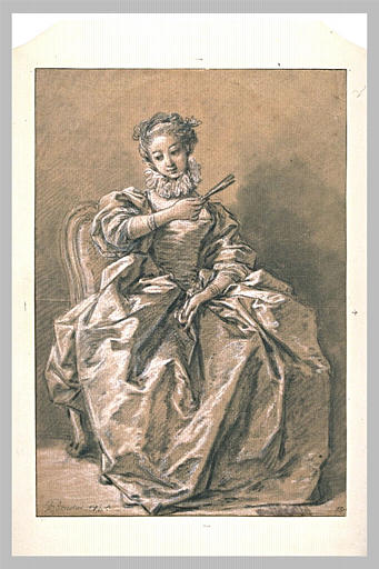 Jeune femme assise vêtue à l'espagnole