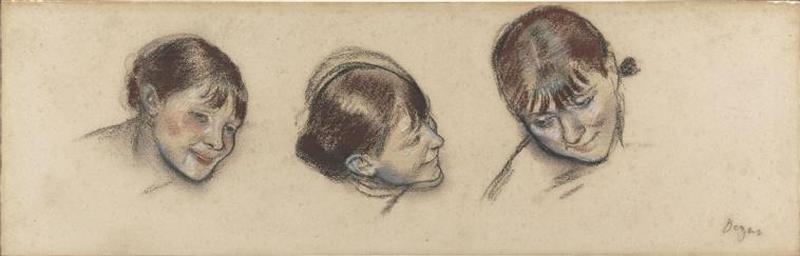 TROIS ETUDES DE LA TETE D'UNE DANSEUSE