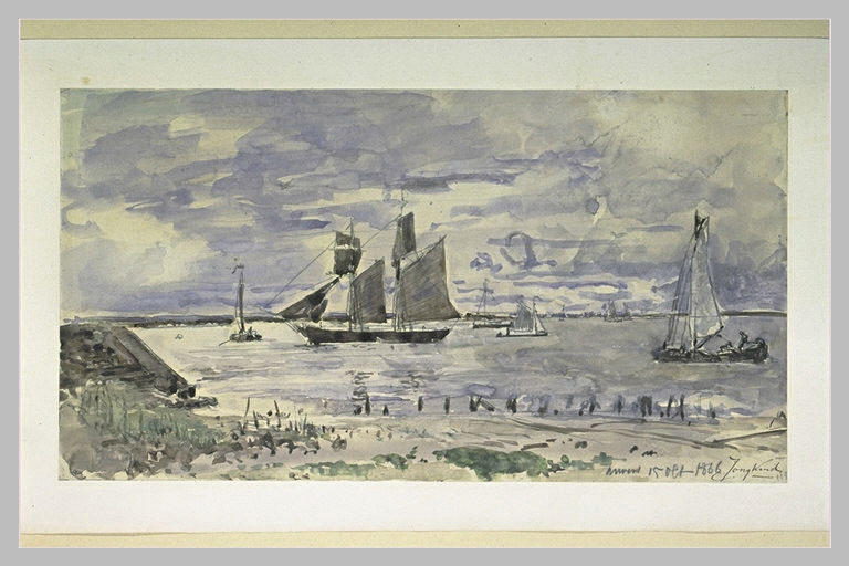 Flotille de bateaux à l'entrée d'Anvers