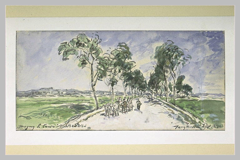 Une route bordée d'arbres à Magny, près de Nevers