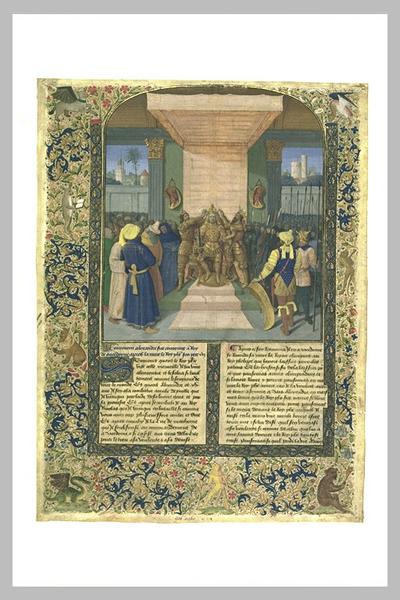Page enluminée : le Couronnement d'Alexandre