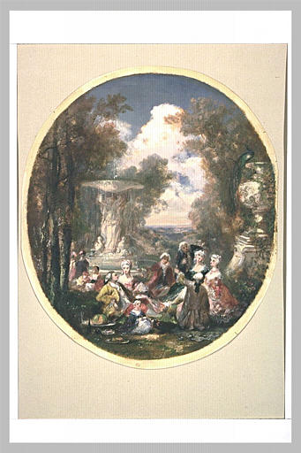 Un goûter dans un parc auprès d'une fontaine