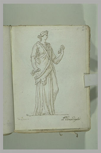 Bacchante ou ménade, vue tournée vers la droite, la tête de profil