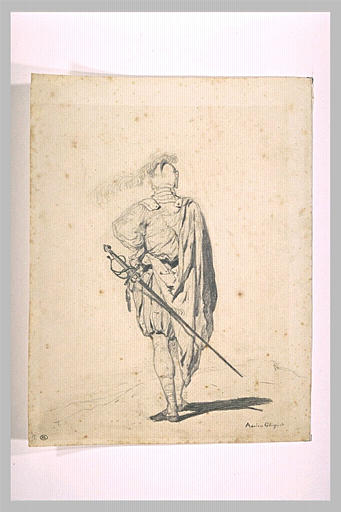 Homme d'armes vu de dos