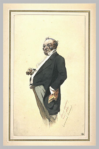 Portrait d'Henri Monnier en Joseph Prudhomme, de trois quarts à gauche