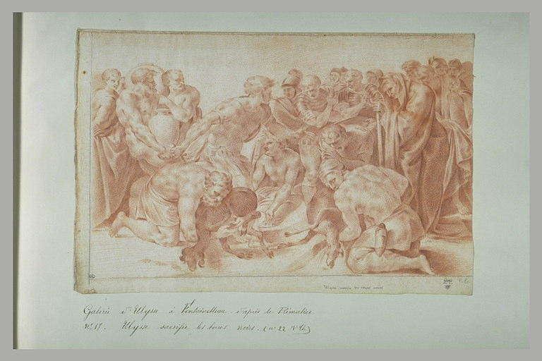 Ulysse sacrifiant des boucs noirs à Pluton