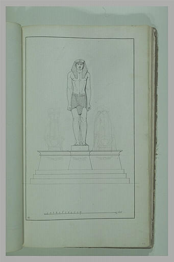 Etude d'un haut-relief égyptien représentant un homme marchant
