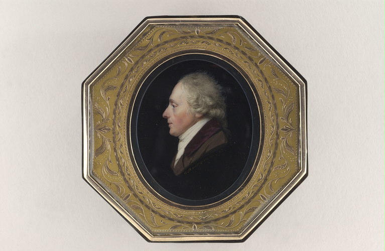 Portrait d'homme, en forme de camée, de profil à gauche