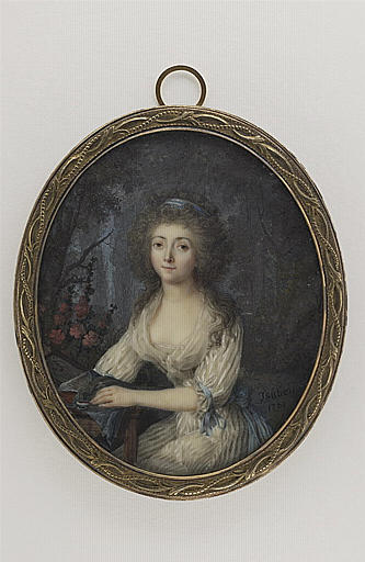 Portrait de Madame Quénens peignant à l'aquarelle