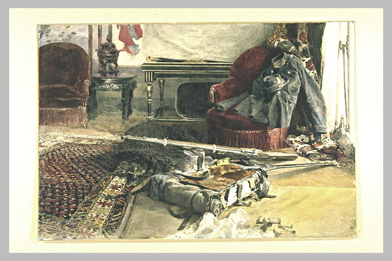 La chambre d'Henri Regnault après sa mort, le lendemain de Buzenval