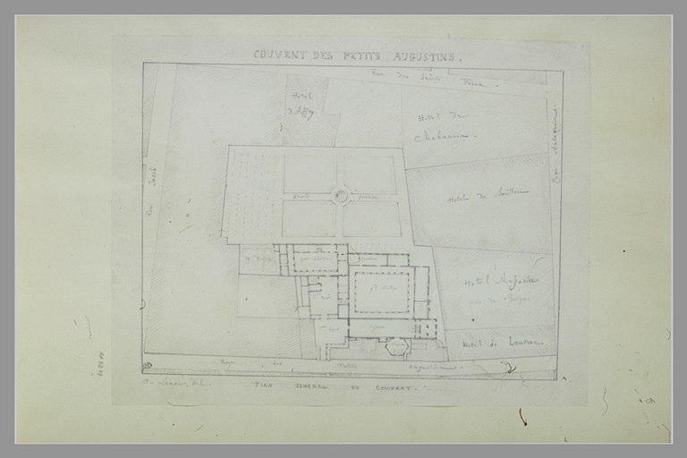 Plan de l'ancien couvent des petits Augustins