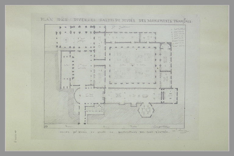 Plan des diverses salles du Musée des Monuments Français