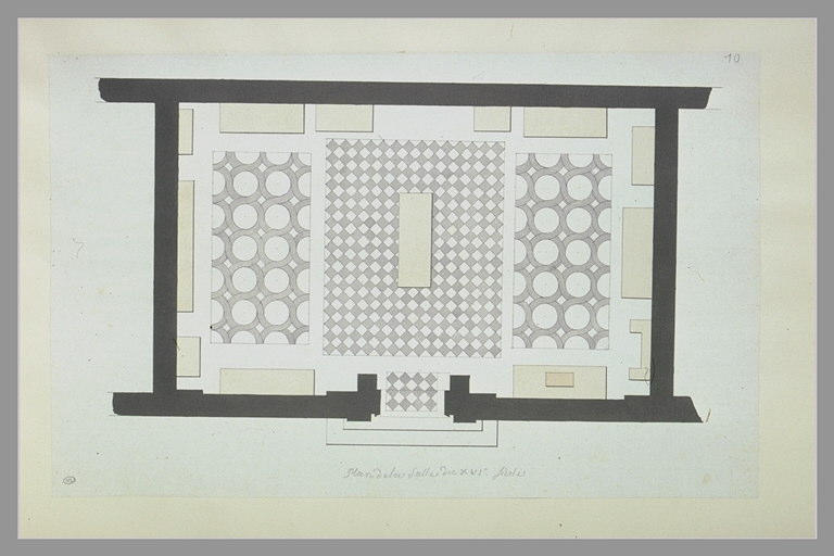 Etude de pavement pour la salle du XVIè siècle, Musée des Monuments Français
