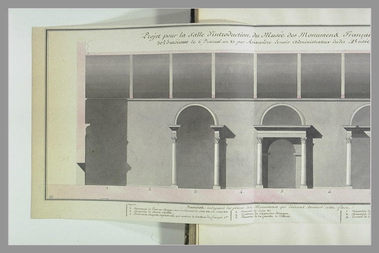 Projet pour la salle d'introduction du Musée des Monuments Français