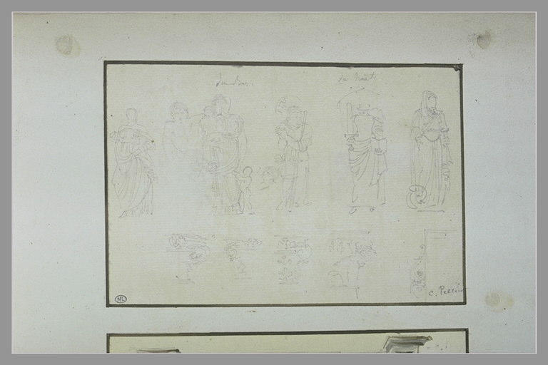 Etudes de personnages et de chapiteaux