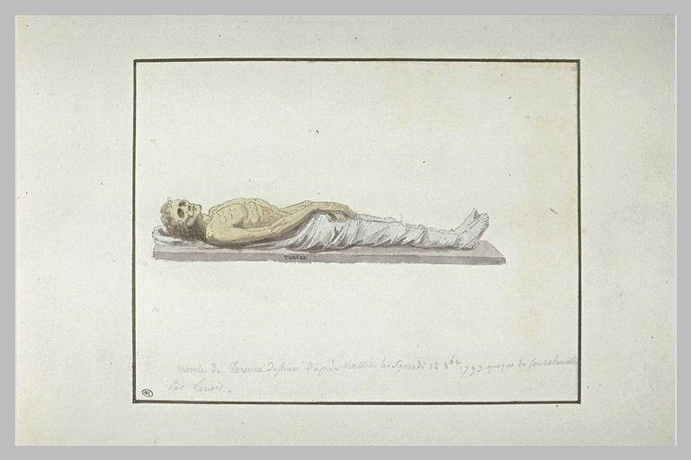 Les restes de Turenne, exhumés de son tombeau en 1793