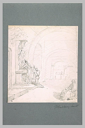 Personnages en prières dans une église italienne