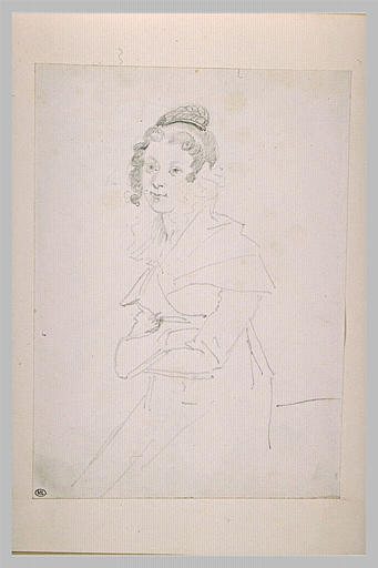 Portrait de jeune femme, de face, les bras croisés