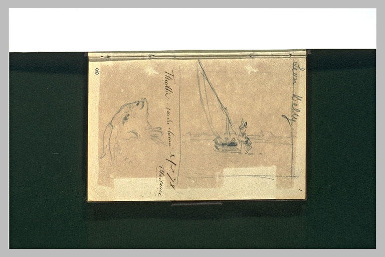 Barque à voile ; tête de chèvre
