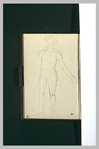 Silhouette d'homme à demi nu debout de face