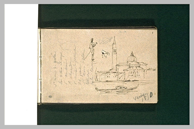 Vue de Venise, gondolier et profil