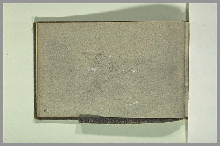 Croquis d'un homme debout dans un paysage