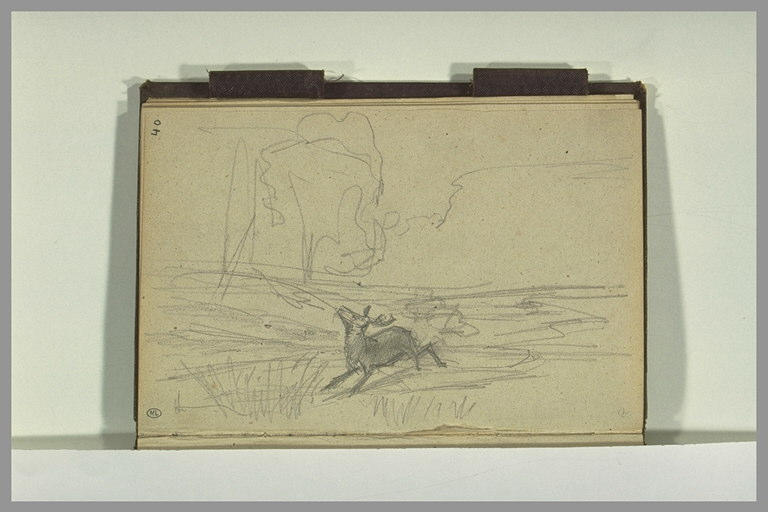 Etude d'un cerf et d'un paysage