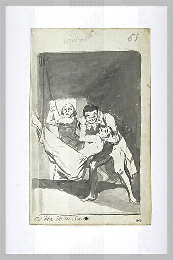 Caricat. S./ Es dia de su Santo (Caricatures / C'est le jour de sa fête)