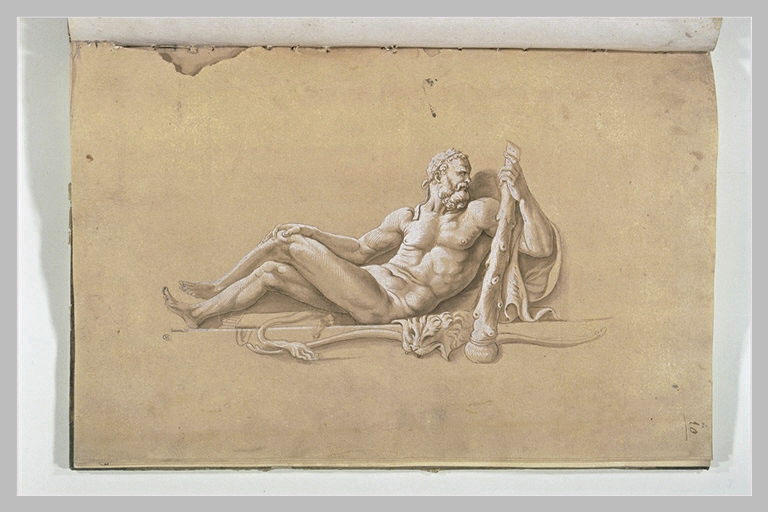 Statue d'Hercule couché, appuyé sur sa massue