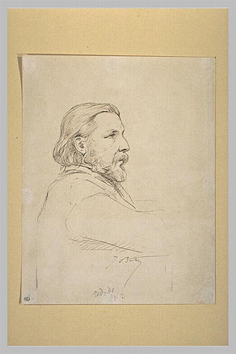 Autoportrait, de profil vers la droite