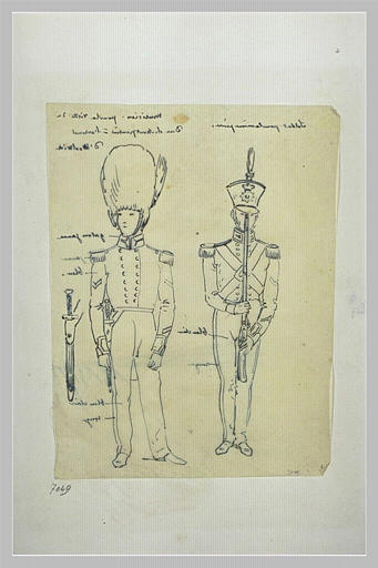 Etude de deux soldats anglais de face