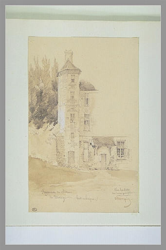 Etude d'une tourelle et d'une partie de la façade du château de Massy